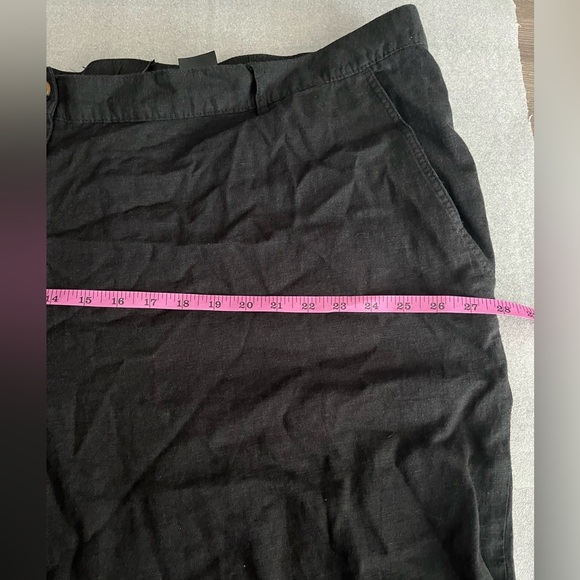 [4XL]H&M Women Black Linen Viscose Blend Zipper Button Front Closure Ankle Pants - Picture 5 of 11